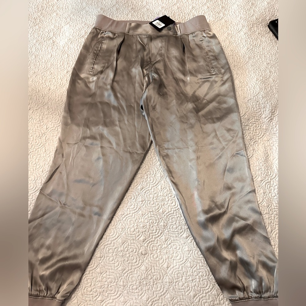 ATM Silver Silk Joggers - Size small